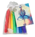 Reiki infused 7 Chakra candle set w/Quartz crystals & charm - product photo
