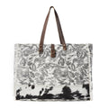 Wildfern Hide Western Weekender Bag for Women in ivory with hairon detail
