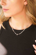 Diamonds Are Formed Under Pressure Silver Choker Necklace