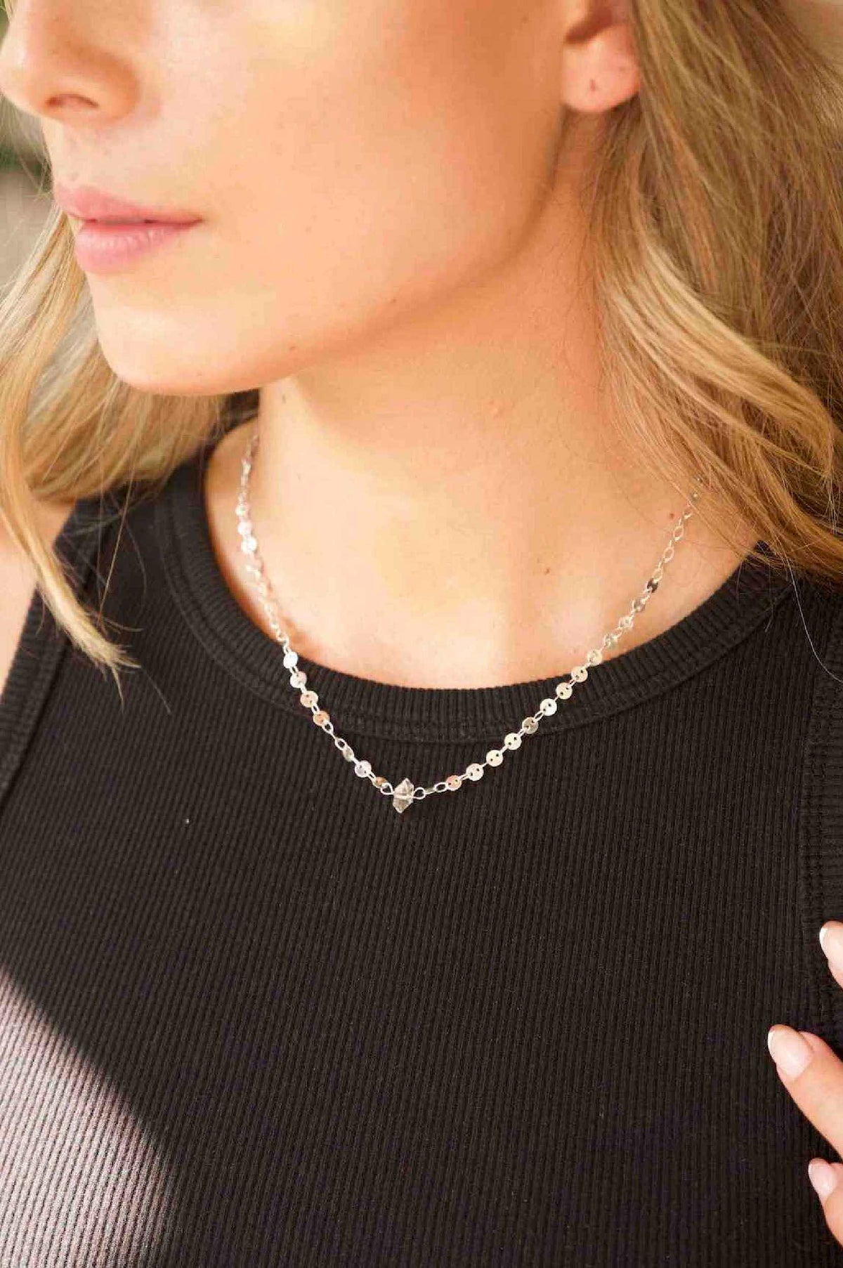 Diamonds Are Formed Under Pressure Silver Choker Necklace