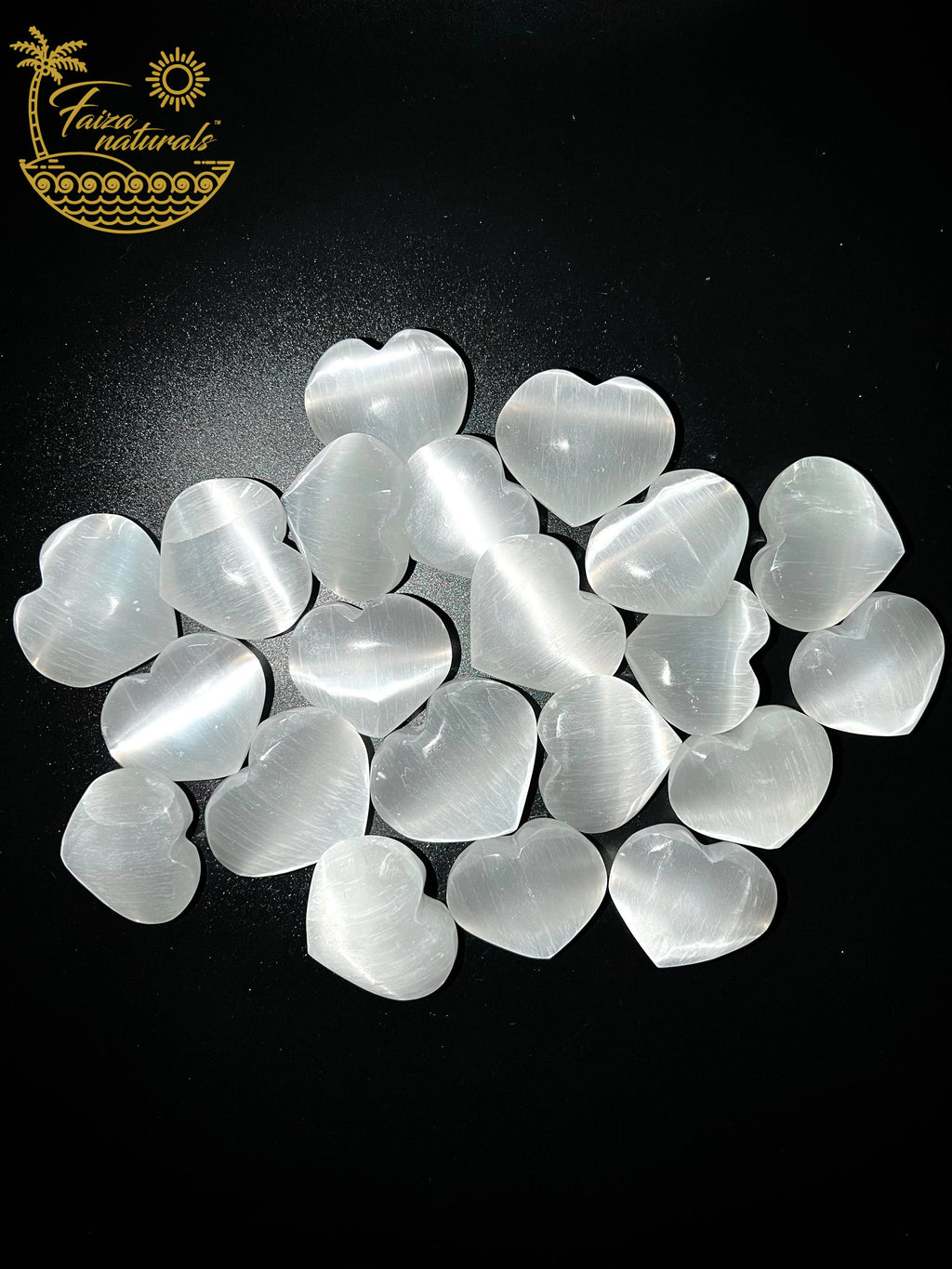 Selenite Crystal Hearts All Natural from Morocco (4-5 cm)