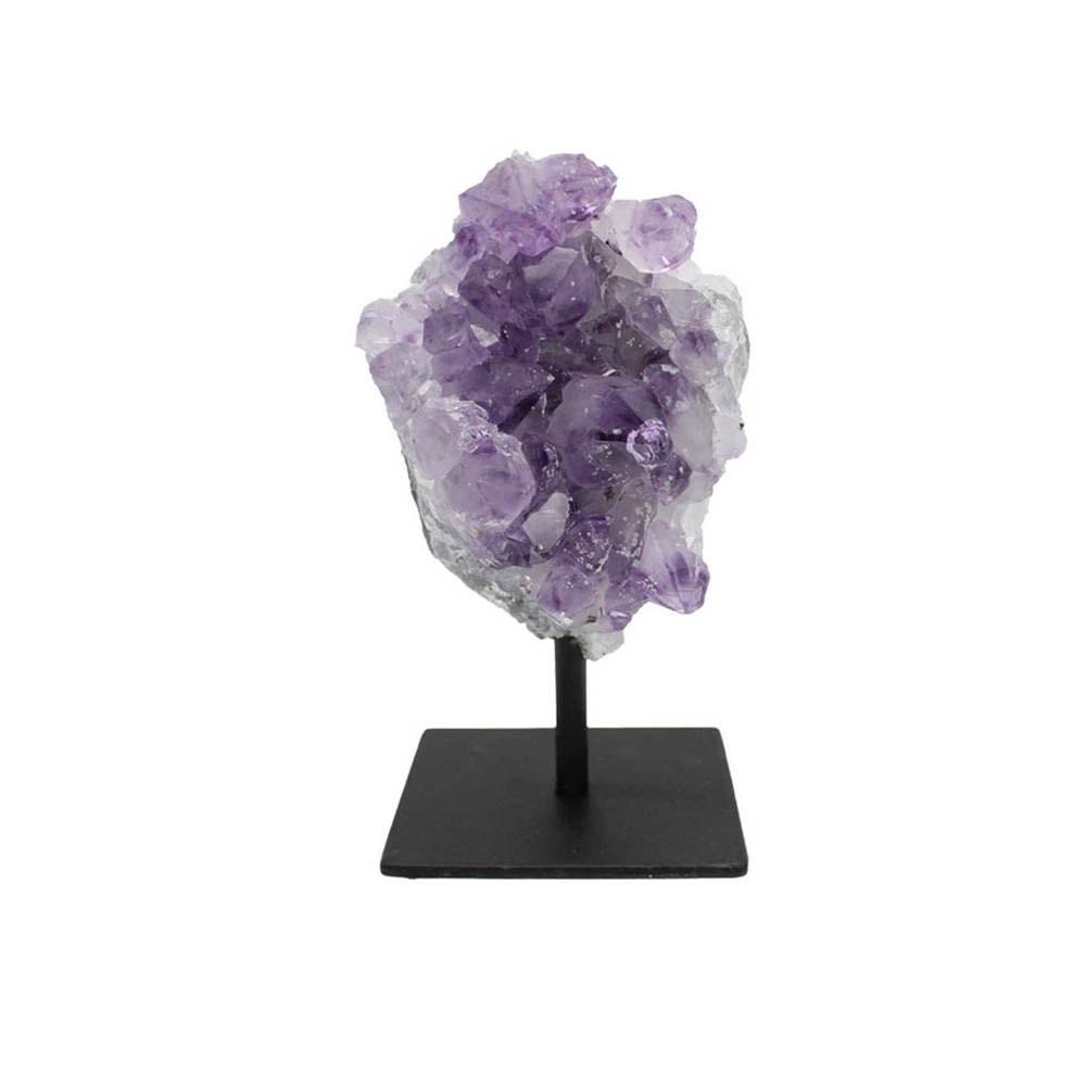 Amethyst Cluster on Metal Stand Amethyst Druzy  - Crystal He