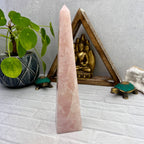 Polished Rose Quartz Obelisk Tower