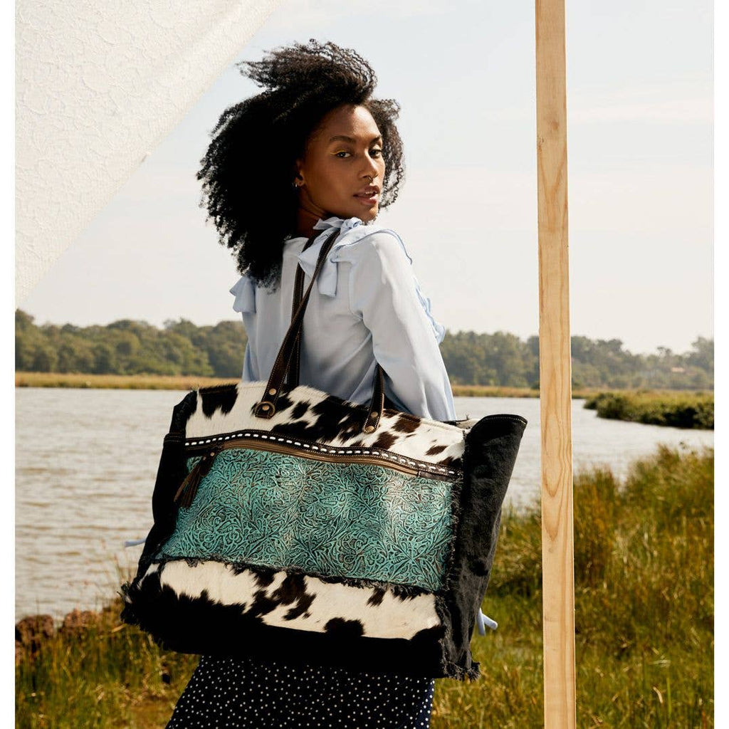Sea Grass Canvas & Hairon Bag