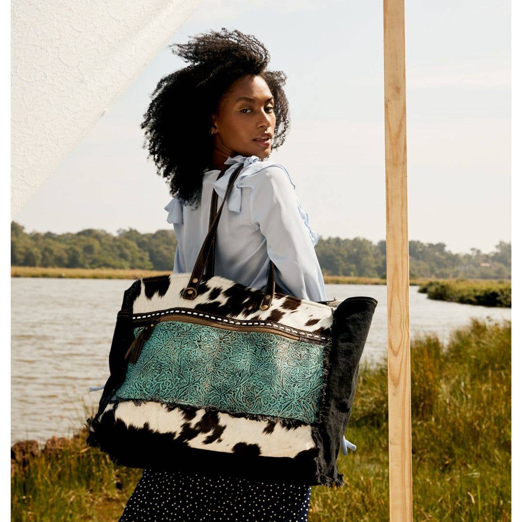 Sea Grass Canvas & Hairon Bag