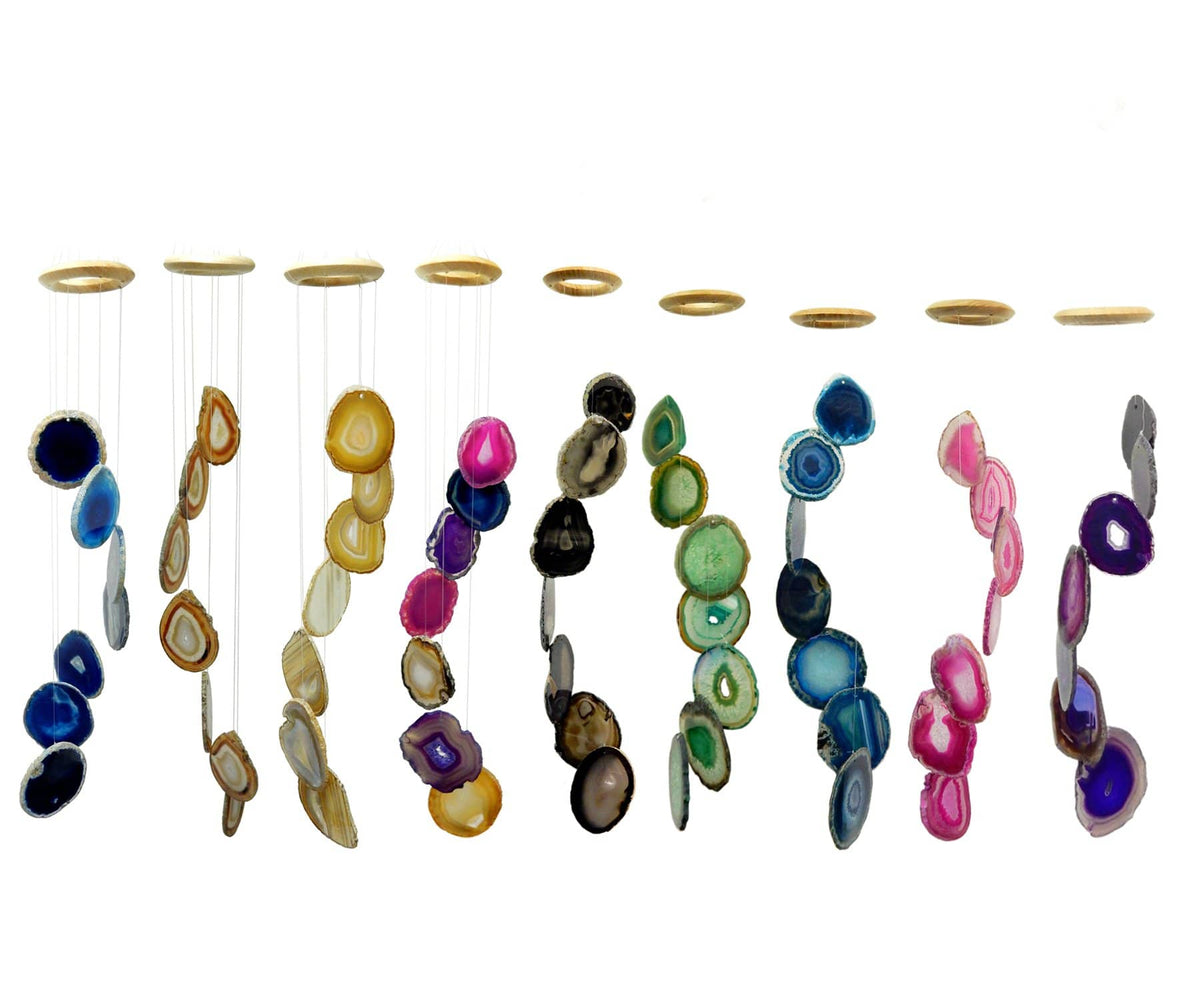 Crystal Agate Slice Windchime for Spiritual Home Decor - product photo