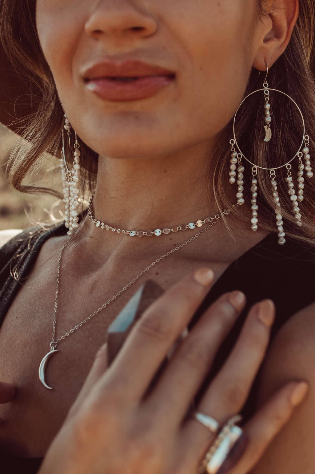 Silver Manifest Moon Necklace