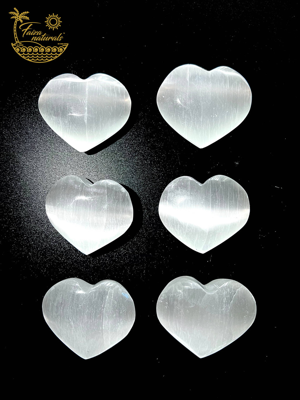 Selenite Crystal Hearts All Natural from Morocco (4-5 cm) - product photo