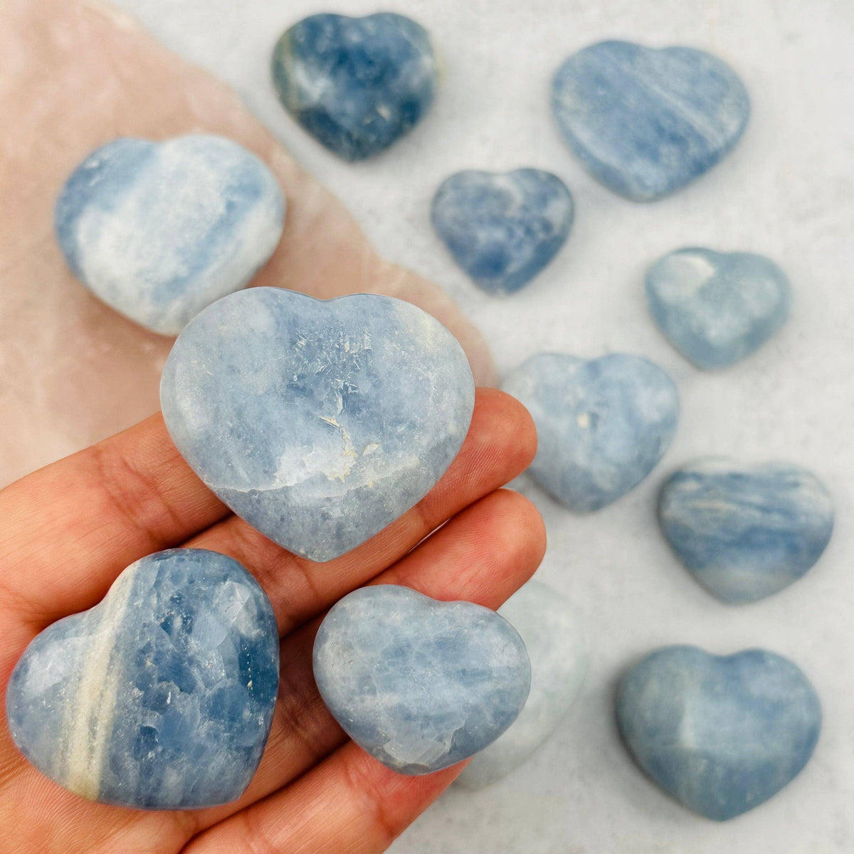 Crystal Blue Calcite Heart - product photo
