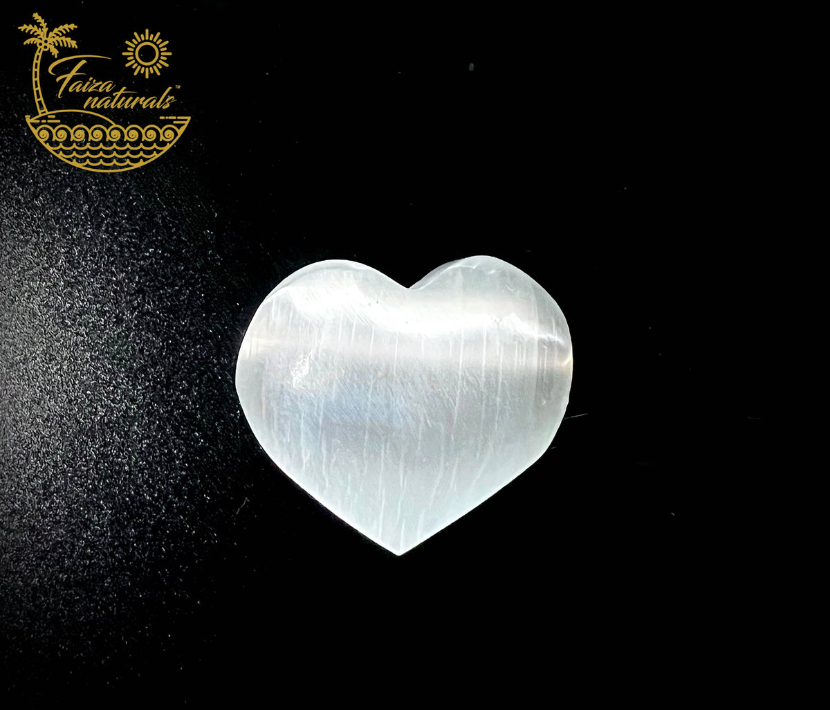 Selenite Crystal Hearts All Natural from Morocco (4-5 cm)