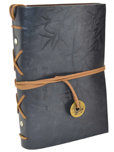 Asian Bamboo Leatherette Journal - Grey - product photo