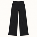Black high-rise wide-leg stretch pants