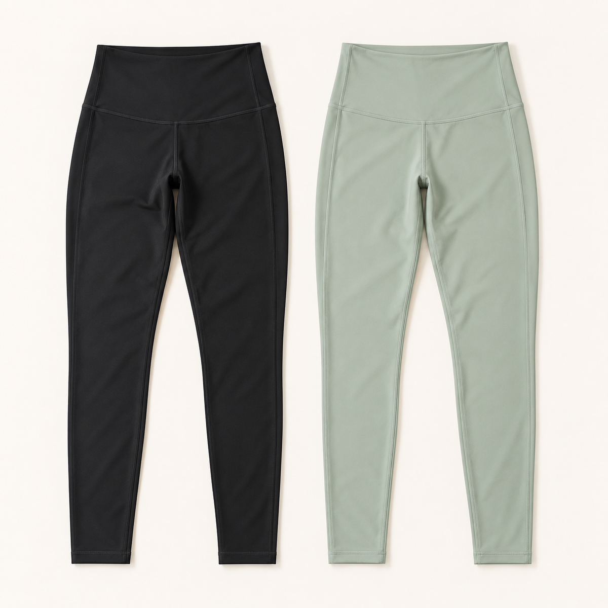 91MTS high-waist leggings in black and green