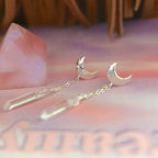 Moon Shield Quartz Crystal Earrings