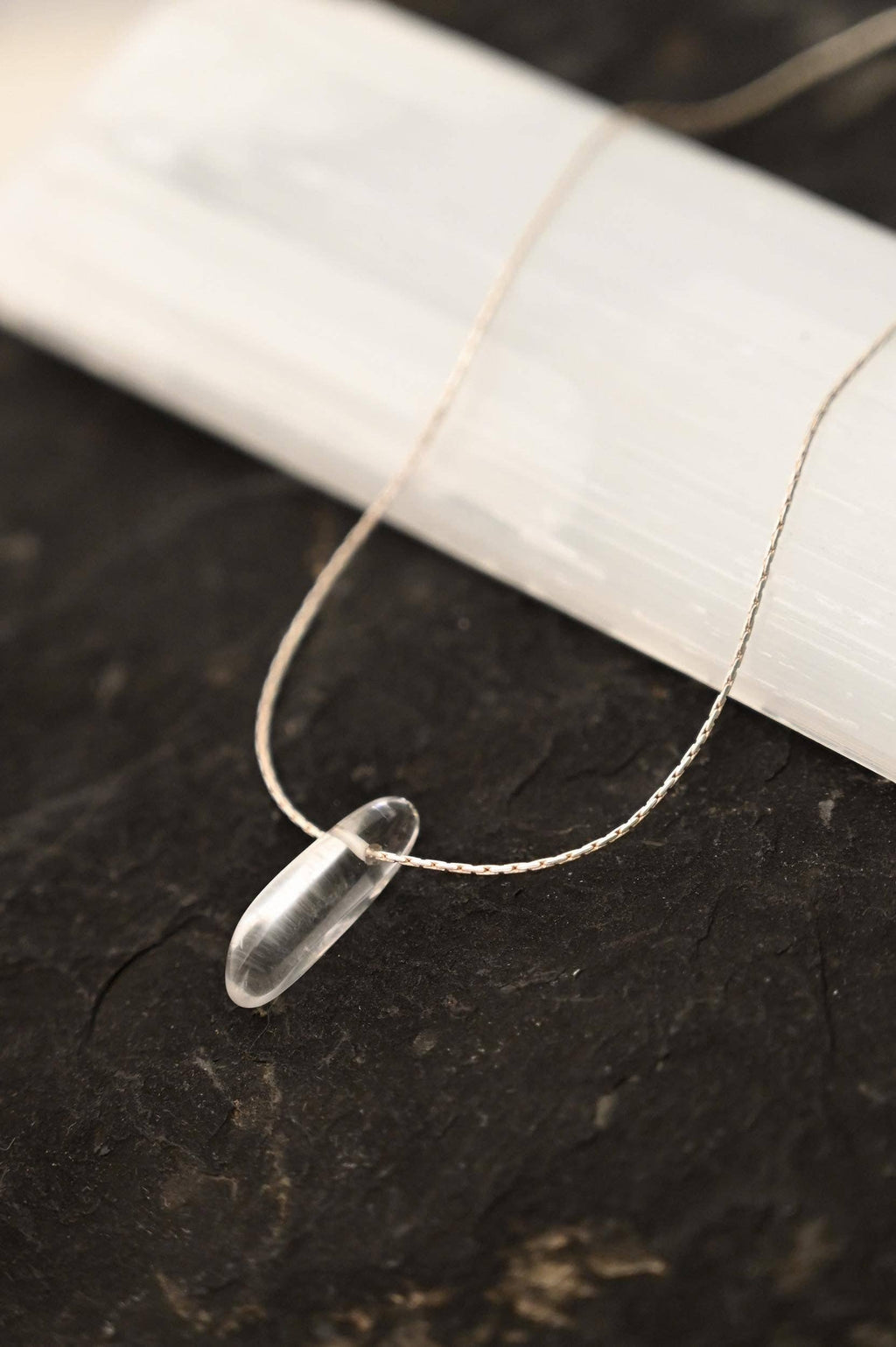 Life Force Dainty Quartz Silver Necklace