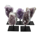 Amethyst Cluster on Metal Stand Amethyst Druzy  - Crystal He - product photo