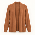 Autumn rust open-front knit cardigan front view