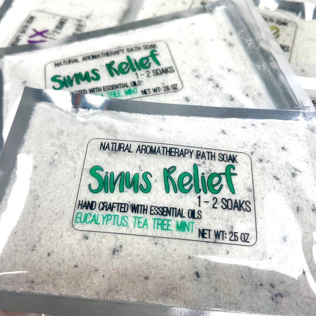 Natural Bath Salt Soak Sinus Relief Eucalyptus Mint Tea Tree