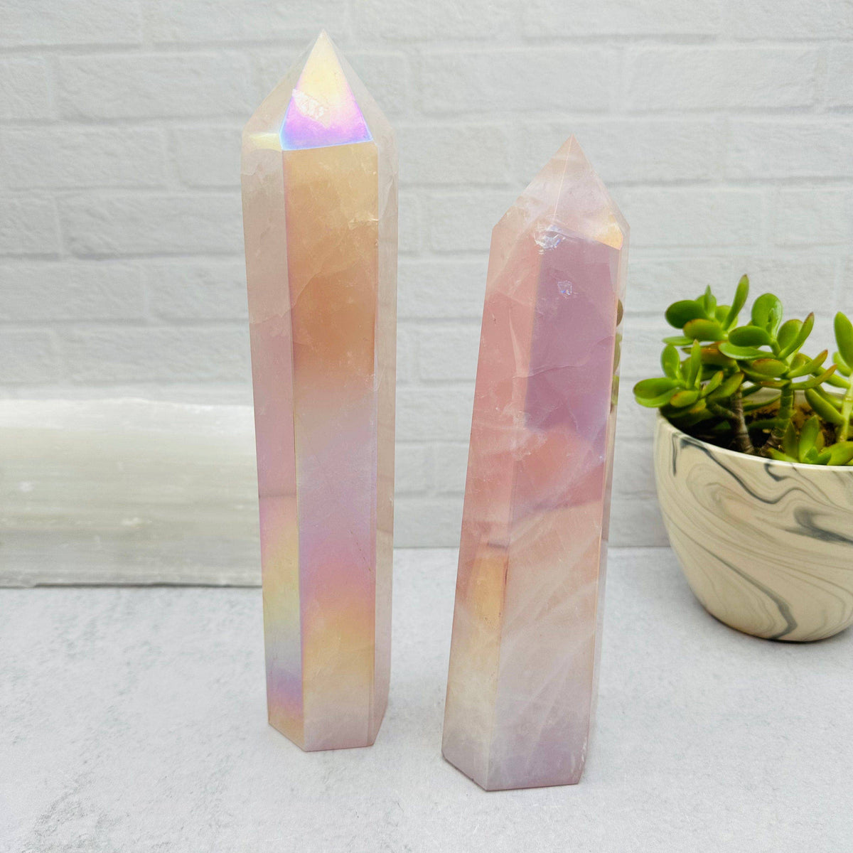 Angel Aura Rose Quartz Polished Tower -  You Choose - product photo