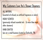 Natural Aromatherapy Essential Oil Shower Steamers Handmade
