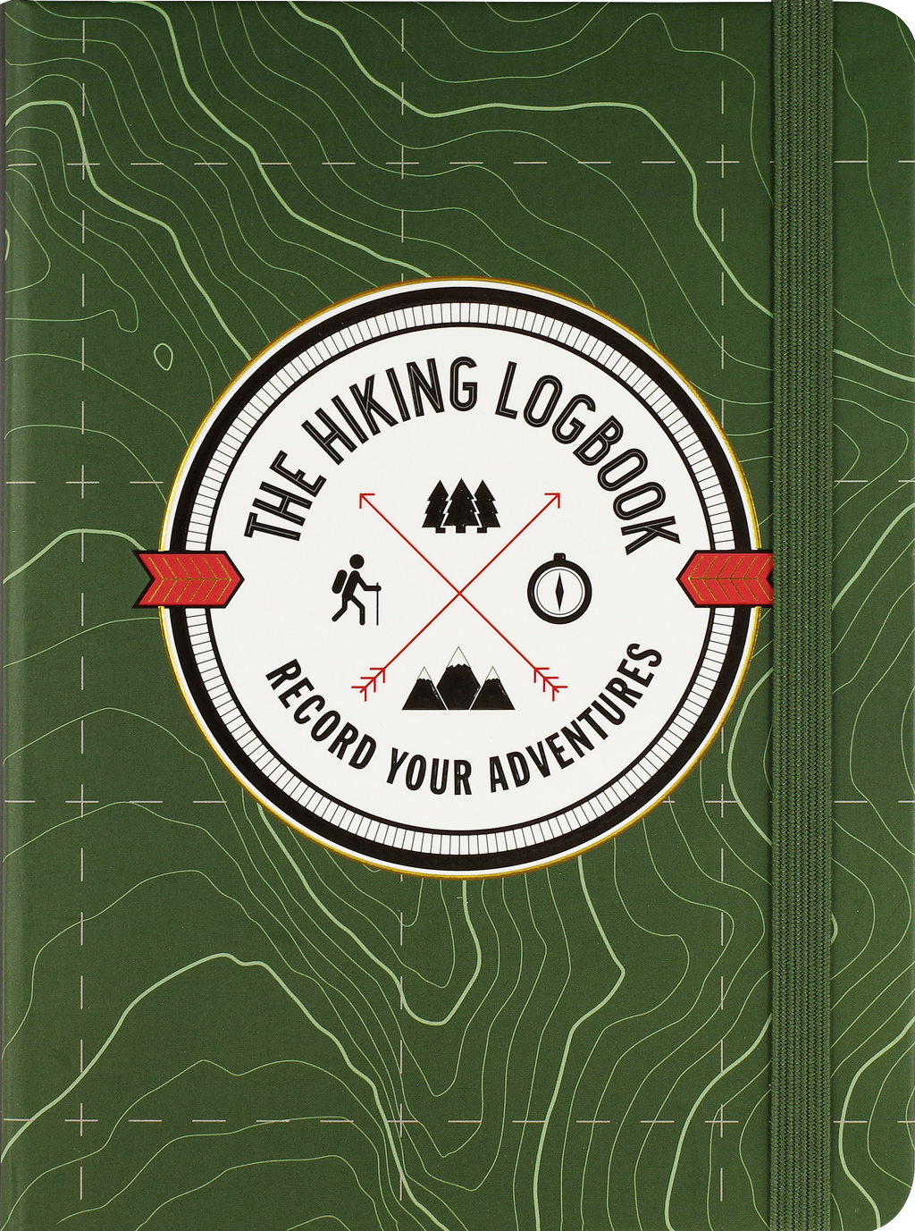 The Hiking Logbook: Record Your Adventures, green front cover