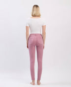 Haylie wistful mauve high-rise ankle skinny jeans back view