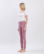 Haylie wistful mauve high-rise ankle skinny jeans side view