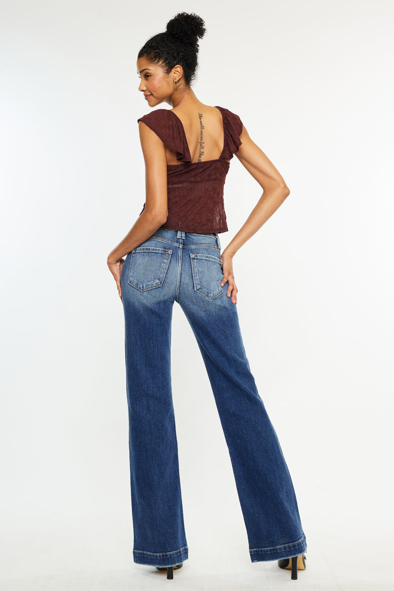 KanCan Pilot High Rise Flare jeans back view