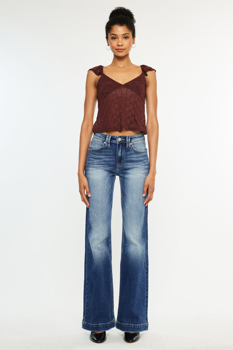 KanCan Pilot High Rise Flare jeans full-length view
