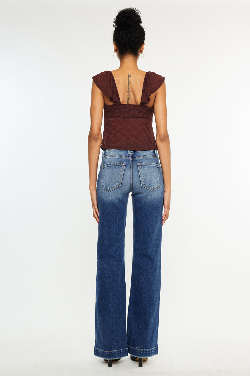 KanCan Pilot High Rise Flare jeans styling view