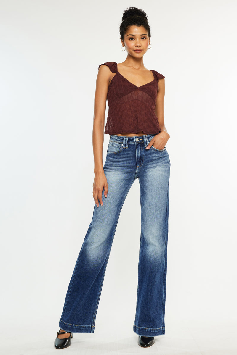 KanCan Pilot High Rise Flare jeans front view