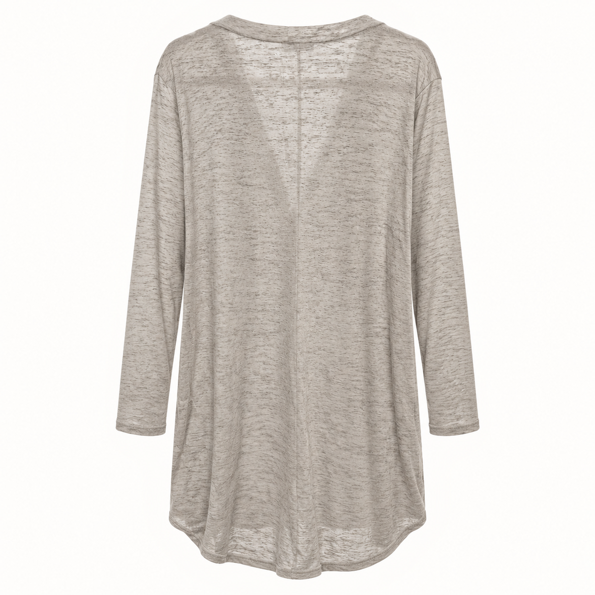 Maci taupe lightweight longline cardigan back view