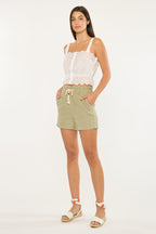 KanCan Maddox khaki paperbag shorts