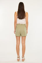 KanCan Maddox khaki paperbag shorts