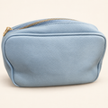 Maisie crossbody bag in Blue, front view with pebble-textured finish and gold-tone zipper