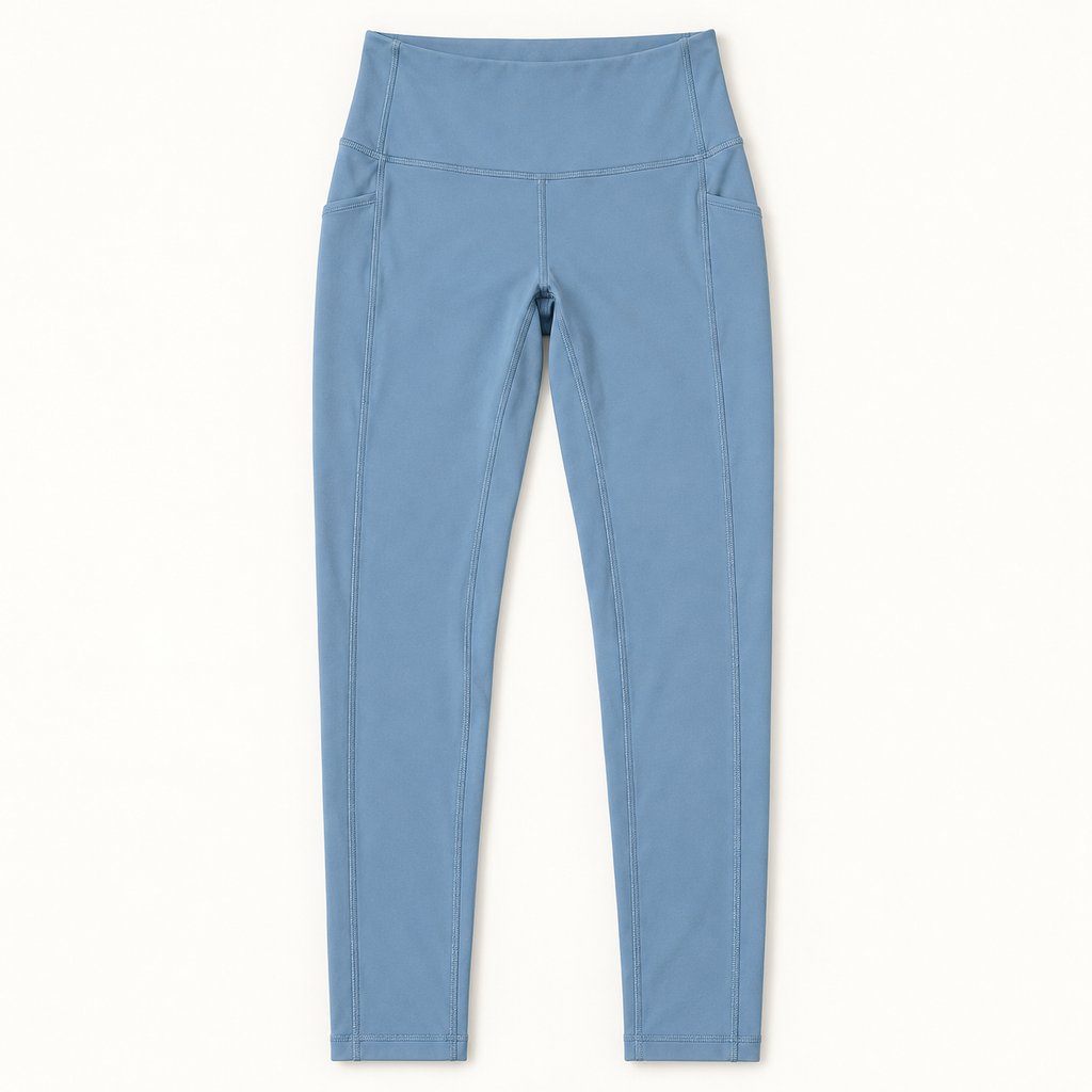 Dusty blue high-rise pocket leggings, style P6232