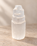 Selenite mini tower with stepped layered shape